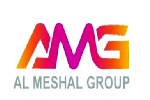 AL MESHAL GROUP logo with AMG text in gradient orange and pink on white background