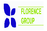 FLORENCE GROUP logo with purple flower icon and green text on white background