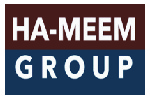 HA-MEEM GROUP logo with brown and navy blue background and white text