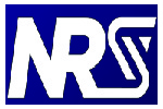 NRS logo with white text on blue background